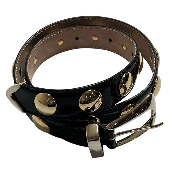 Khaite Benny Studded Leather Belt in Black